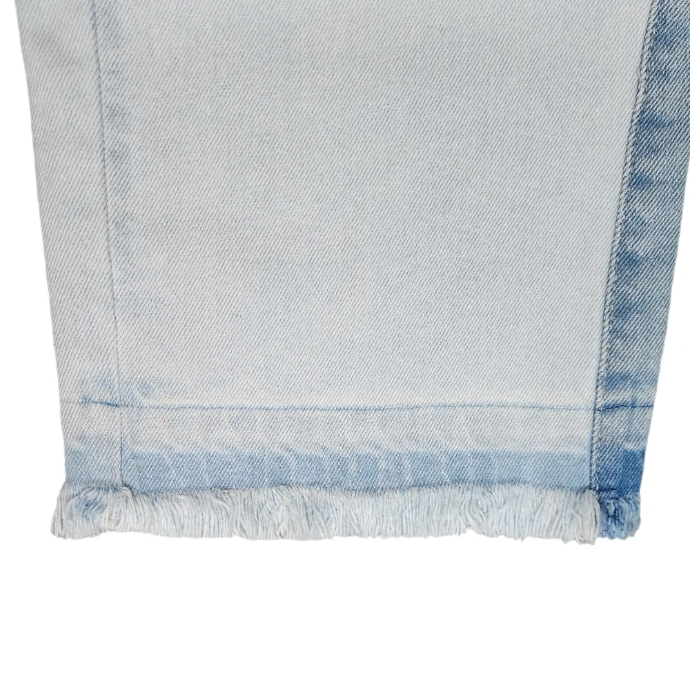 Wit & Wisdom Jeans Relaxed Straight Leg Cropped Fray Hem Skyrise Ab Solution 4